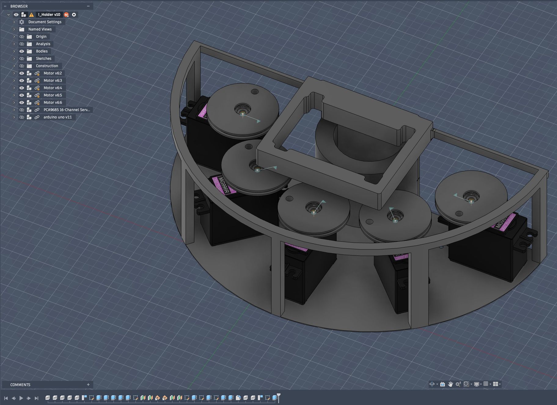 CAD render of the servo holder
