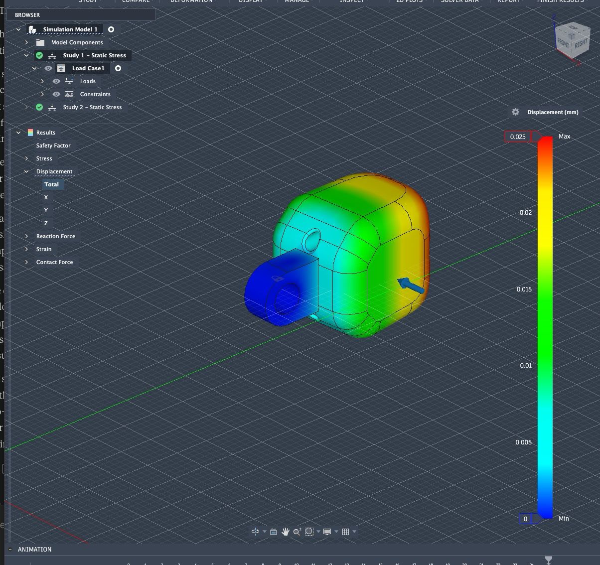 FEA displacement simulation result