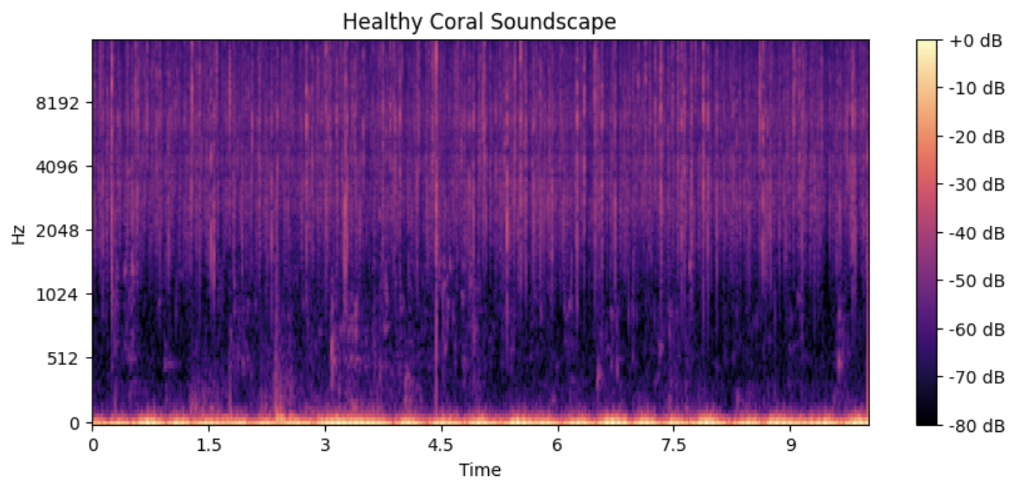 Mel spectrogram of healthy Myora Reef